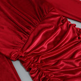 High Neck Long Sleeves Velvet Dress